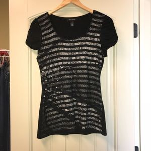 White House Black Market Black & White Top